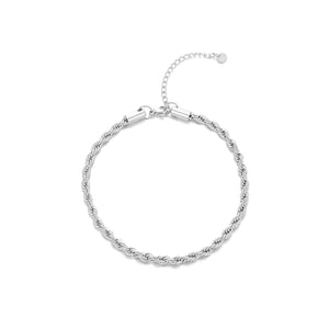 Enkelband gedraaid 4mm zilver