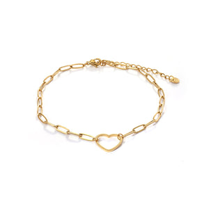 Enkelband grote hart goud