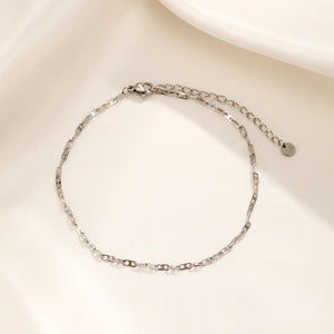 Enkelband haakse schakel zilver