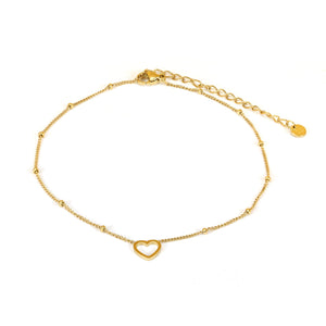 Enkelband hartje goud