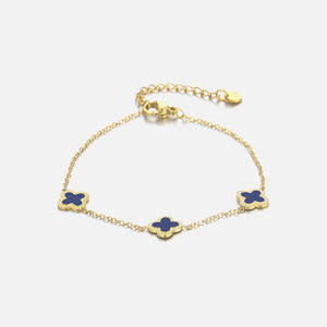 Enkelband klaver goud/blauw