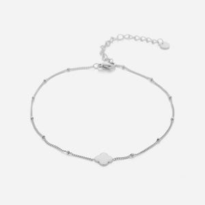 Enkelband klaver zilver