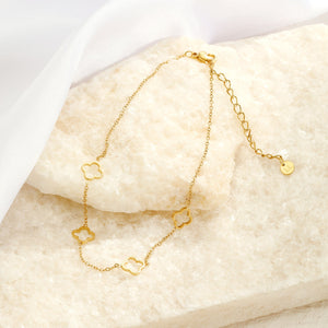 Enkelband open klaver goud