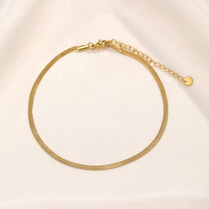 Enkelband platte schakel 2mm goud