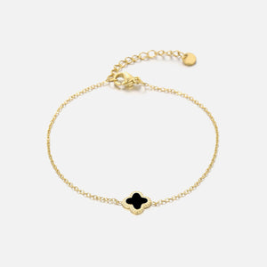 Enkelband single klaver goud/zwart