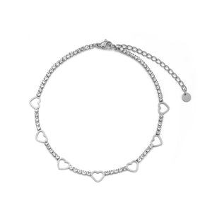 Enkelband steentjes & hartjes