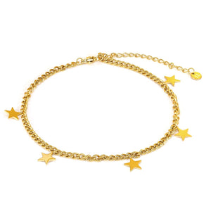 Enkelband sterretjes goud