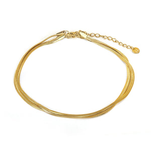 Enkelband tweelaags flat goud