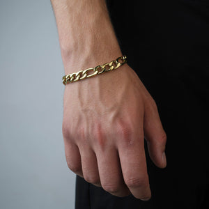 Figaro armband 10mm Goud