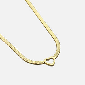 Flat chain love goud