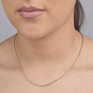 Gedraaide ketting 2mm goud