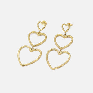 Hangende open hartjes goud