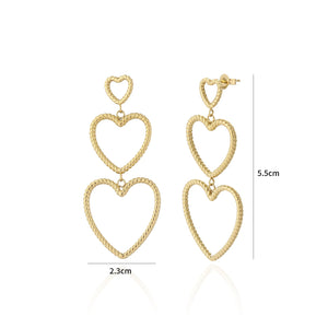 Hangende open hartjes goud