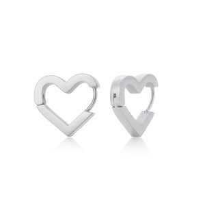 Hart oorbellen zilver