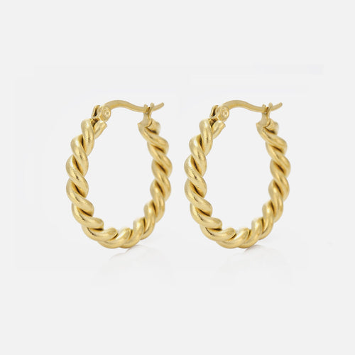 Hoop twisted goud