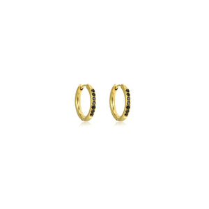 Hoops met steentjes zwart/goud