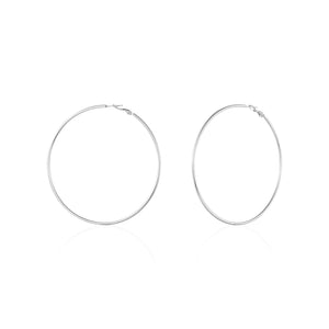 Hoops oorbellen 6cm zilver