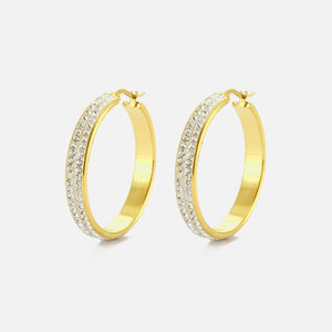 Hoops steentjes goud groot