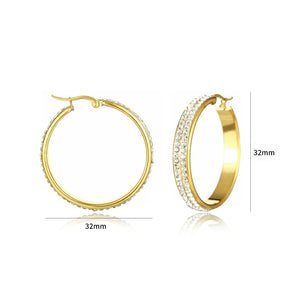 Hoops steentjes goud groot