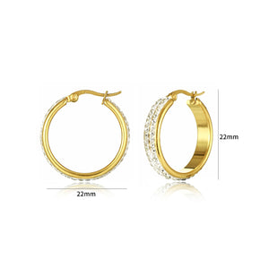 Hoops steentjes goud klein