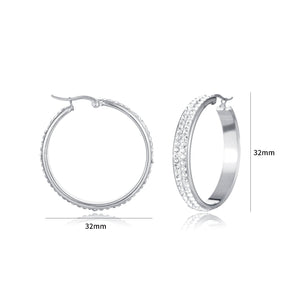 Hoops steentjes zilver groot