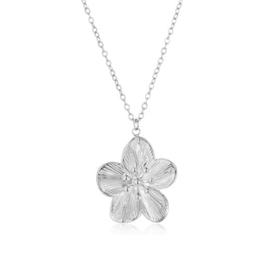 Ketting bloem statement zilver