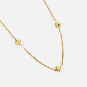 Ketting fancy hartjes goud