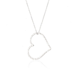 Ketting grote hart zilver