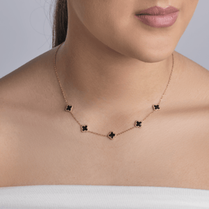 Ketting klaver gold/black