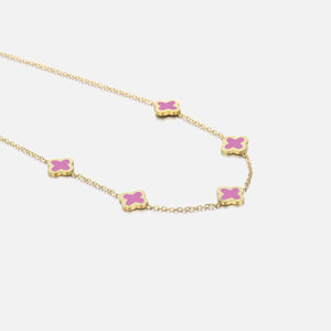 Ketting klaver gold/pink