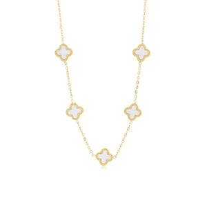 Ketting klaver gold/white