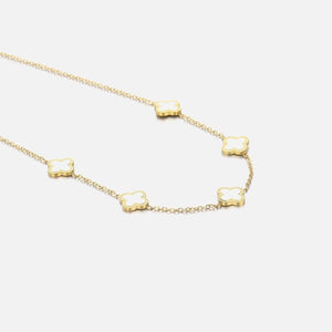 Ketting klaver gold/white