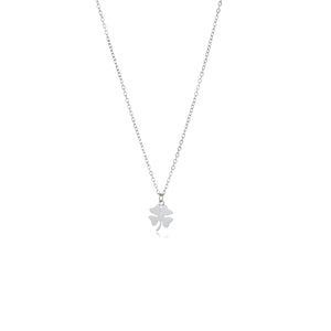 Ketting klavervier zilver