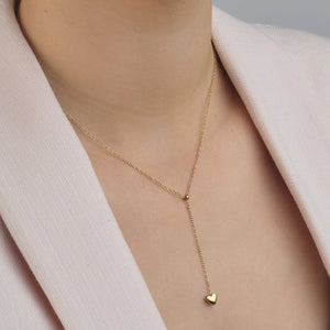 Ketting Y-vorm hartje goud