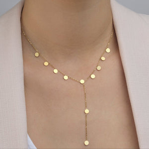 Ketting Y-vorm muntjes goud