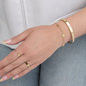 Klavertjes armband goud