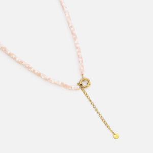 Kralen ketting roze goud