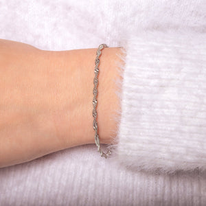 Motief armband gedraaid zilver