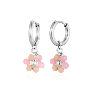 Oorbel fancy flower zilver