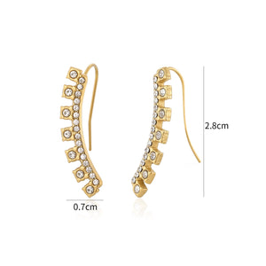 Oorbel gebogen met steentjes goud