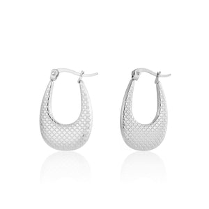 Oorbel geruit zilver