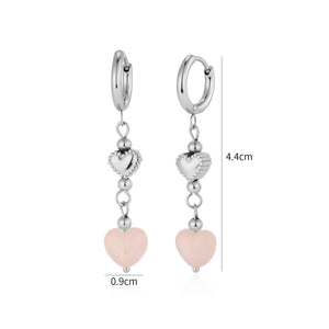 Oorbellen fancy hart en parel zilver