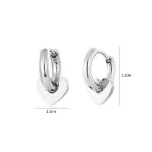 Oorbellen hartje plaat zilver