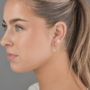 Oorbellen klaver steentjes goud