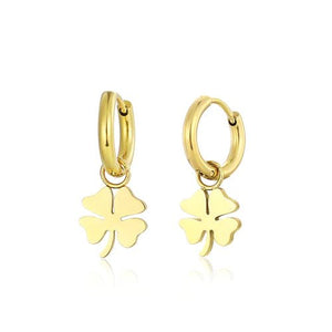 Oorbellen klavervier goud