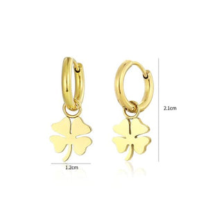 Oorbellen klavervier goud