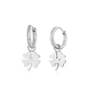 Oorbellen klavervier zilver