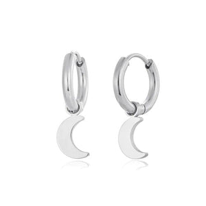 Oorbellen maan zilver