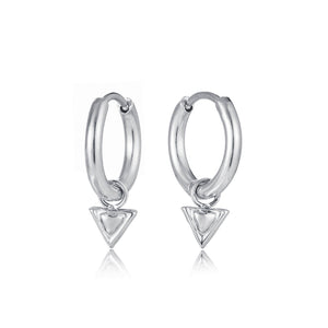 Oorbellen met driehoekje zilver