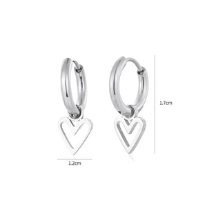 Oorbellen open hartje zilver